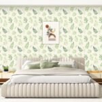 Fern Leaf Wallpaper Peel and Stick, Green/Beige Leaves Contact Paper, Vintage Botanical Minimal Wall Paper Self Adhesive Removable Waterproof for Bedroom Shelves Cabinet Drawer Table 17.5" x 118" - - Image 8