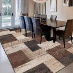 QDUIDU Modern Geometric Patchwork Indoor Area Rug for Living Room, Chocolate 6'x 9' Large Rug Rockwood Collection Hardwood Floors Decor for Bedroom, Brown Throw Carpet for Office Entryway Dining Room : Home & Kitchen - Image 9