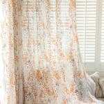 SUOUO Boho Burnt Orange Floral Semi Sheer Curtains for Living Room Linen Textured 84 inches Long Rod Pocket Patterned Leaf Window Drapes for Dining Bedroom 2 Panels : Home & Kitchen - Image 4