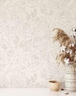 Coloritto Boho Roses Wallpaper | Removable Self Adhesive Minimalistic Wallpaper | Floral Peel and Stick Mural (1 roll 24" W x 96" H) : Tools & Home Improvement
