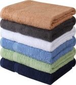Towel and Linen Mart 100% Cotton 6 Pack Bath Towel Set, Quick Dry, Super Absorbent, Light Weight, Soft, (27 x 54 Pack of 6) Beige, White, Grey, Sky Blue, SAGE Green, Navy : Home & Kitchen