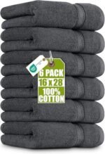 Utopia Towels 6 Pack Premium Hand Towels Set, 16 by 28 inches, 100% Ring Spun Cotton, Ultra Soft and Highly Absorbent 600GSM Towels for Bathroom, Gym, Shower, Hotel, and Spa, Grey : Home & Kitchen