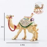 YU FENG 2.4" Golden Crystal Camel Figurines Decor Ornament,Golden Enamel Camel Statues Animal Trinket Jewelry Box Hinged Christmas Gift : Clothing, Shoes & Jewelry - Image 2