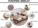Shukii Stretch Couch Covers Printed Sofa Covers for 3 Cushion Slipcovers Universal Furniture Protector with 1 Pillowcases (3-Seater 70-86 inch) : Home & Kitchen - Image 3