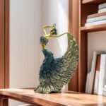 XINDAM Elegant Peacock Art Figurine Dancer Statue Decorative Home & Office Figurines Home Office Display Craft Living Room Decor Ornaments for Tabletop : Home & Kitchen - Image 6