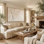 Artists' Handicraft, Large 3D Fabric Hand Painted Framed Abstract Wall Art, Minimalist Modern Luxury Artwork, Boho Modern Long Beige Wall Decor, Neutral Paintings for Living Room Bedroom Hallway Office, Horizontal, 54x27 In: Posters & Prints - Image 4