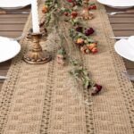 Socomi Boho Table Runner Valentine's Day Farmhouse Burlap Jute Bamboo Rustic Dining Kitchen Centerpiece Decor Small Macrame Woven Coffee Table Runner for Dresser Scarf Home Decor 12x36 inch : Home & Kitchen - Image 2