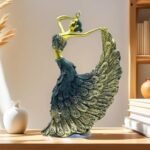 XINDAM Elegant Peacock Art Figurine Dancer Statue Decorative Home & Office Figurines Home Office Display Craft Living Room Decor Ornaments for Tabletop : Home & Kitchen