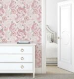 Safiyya Pink Floral Wallpaper Peel and Stick Removable Self Adhesive Wall Paper for Bedroom Bathroom Flowers Contact Paper for Cabinets Walls Vinyl Rolls 78.7''x 17.3" - - Image 5