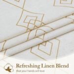 ugoutry Linen Boho Curtains for Bedroom,84 Inches Long Curtains Gold Foil Metallic Stripe Print Panels for Living Room, Moroccan Beige Light Filtering Window Treatment Curtain 2 Panels Grommet Top : Home & Kitchen - Image 7