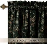 StangH Black Velvet Curtains 84 inches Long - Printed Floral Design Home Decoration Luxury Thermal Insulated Blackout Window Treatment Set for Living Room, 52x84-inch, 2 Panels : Home & Kitchen - Image 6