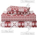 ChicView Queen Size Paisley Printed Sheet Set,4 Pieces Boho Style Breathable Soft Microfiber Bedsheets, Anti Pilling Deep Pockets Easy Care Bed Sheets, Red : Home & Kitchen - Image 7