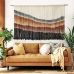 Flber Macrame Wall Hanging Macrame Wall Decor Large-Scale Tie-Dye Tapestry Living Home Room Wall Decor 57" Wx 35" L : Home & Kitchen