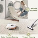 MATIIUI Beige Solid Area Rug 8x10 – Large Washable Soft Indoor Rugs for Living Room Bedroom, Modern Geometric Bohemian Pattern High-Low Pile Textured Carpet for House Apartment, Home Office Decor : Home & Kitchen - Image 4