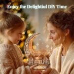 FUNPOLA 3D DIY Puzzle Moon City Model - LED 3D Wood Puzzle - 3D Wooden Puzzles for Adults Home Décor Gifts for Kids and Adults, Brown : Toys & Games - Image 6