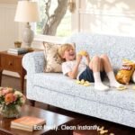 SUBRTEX 2 Piece Couch Covers, Jacquard Damask 3 Seater Sofa Cover with Seat Cushion, Stretch Sofa Slipcovers Non Slip Furniture Protector for Dogs Pets (Large, Light Grey) : Home & Kitchen - Image 3