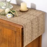 Socomi Boho Table Runner Valentine's Day Farmhouse Burlap Jute Bamboo Rustic Dining Kitchen Centerpiece Decor Small Macrame Woven Coffee Table Runner for Dresser Scarf Home Decor 12x36 inch : Home & Kitchen