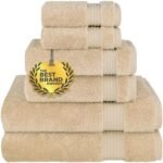 Cotton Paradise 6 Piece Towel Set, 100% Cotton Soft Absorbent Turkish Towels for Bathroom, 2 Bath Towels 2 Hand Towels 2 Washcloths, Beige Towel Set : Home & Kitchen
