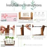 XXXFLOWER Plant Terrarium with Wooden Stand, Air Planter Bulb Glass Vase Metal Swivel Holder Retro Tabletop for Hydroponics Home Garden Office Decoration - 3 Bulb Vase : Home & Kitchen - Image 3