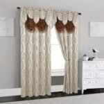 Elegant Comfort Luxurious Beautiful Curtain Panel Set with Attached Valance and Backing 54" X 84 inch (Set of 2), Beige : Home & Kitchen - Image 2