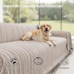 Nobildonna Chenille Couch Cover for Sofa Cover Washable Pet Scratch Couch Covers Tassel Sofa Slipcover for 2 Cushion Couch,Furniture Protector Blanket for Living Room,Camel Brown 71"x118" : Home & Kitchen - Image 2