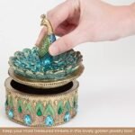 Bits and Pieces Peacock Jewelry Box for Women Small Keepsake Box with Peacock Figurine Lid - Decorative Boxes for Home Decor : Home & Kitchen - Image 4