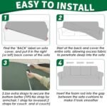 MAXIJIN Stretch Couch Cover Sofa Covers for 3 Cushion Couch (71"-91" Washable Sofa Slipcovers with Non-Slip Foam & Elastic Strap, Dog Cat Pet Friendly Furniture Protector (Large, Beige) : Home & Kitchen - Image 7