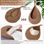 Honeydak Boho Decor Hanging Wall Baskets for Kitchen 3 Pack Teardrop Baskets with Hooks Storage Fruit Onion Vegetable Potato for Home 3 Sizes(Linen,Hemp Rope): Home & Kitchen - Image 4