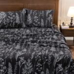 HYPREST Black Sheets Queen,Deep Pocket Sheets, 1800 Thread Count Pattrn Bed Sheets Soft Breathable Cute Printed Boho Farmhouse Bed Sheets, Oeko-Tex Certificated- Up to 18 Inch : Home & Kitchen - Image 4