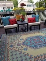 Mad Mats Traditional Outdoor Rug, Reversible Plastic Mat (4' x 6', Oriental Turkish - Plum) : Patio, Lawn & Garden - Image 5