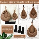 Honeydak Boho Decor Hanging Wall Baskets for Kitchen 3 Pack Teardrop Baskets with Hooks Storage Fruit Onion Vegetable Potato for Home 3 Sizes(Linen,Hemp Rope): Home & Kitchen - Image 3