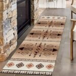 Traditional Style Carpet for Entryway, 3.3x7ft, Southwestern Tribal Hallway Runner Rugs, Low Pile Non-Shedding Pet Friendly Rug, Shed Resistant Easy Care Playing Mat for Office Indoor : Home & Kitchen