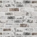 Brick Wallpaper Peel and Stick Wallpaper 17.3"x393" Grey and White 3D Brick Wallpapers Self Adhesive Vintage Wall Paper Removable Textured Contact Paper for Fireplace Kitchen Home Decoration Vinyl -