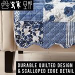 Great Bay Home Reversible Patchwork Sofa Cover - Washable Slipcover Furniture Protector with Elastic Straps - Couch Cover for Dogs, Kids, and Pets - Box-Stitched Detail (Sofa, Navy) : Home & Kitchen - Image 6