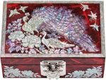 MADDesign Mother of Pearl Ring Earring Jewelry Box Peacock Design : Clothing, Shoes & Jewelry