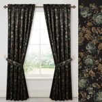 StangH Black Velvet Curtains 84 inches Long - Printed Floral Design Home Decoration Luxury Thermal Insulated Blackout Window Treatment Set for Living Room, 52x84-inch, 2 Panels : Home & Kitchen