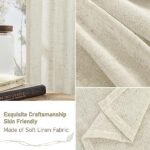 LAMIT Natural Ivory Linen Semi Sheer Curtains 84 inch Length, Cream Light Filtering Soft Thick Neutral Living Room Drapes with Bronze Grommet for Bedroom/Farmhouse, 2 Panels, 52 x 84 Inch : Home & Kitchen - Image 6