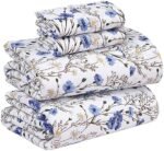 RUVANTI 100% Cotton Sheets – Queen Size Percale Bedding, Cooling & Breathable Floral Design, Durable with a Crisp, Soft & Comfortable Feel, 16" Deep Pocket, 4-Piece Set, Sweet Pea : Home & Kitchen