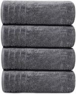 Tens Towels Pack of 4 Extra Large Bath Towels 30 x 60 Inches, 100% Cotton, Larger & Lighter Weight, Quicker to Dry, Super Soft and Absorbent, Perfect for Bathroom, Dark Grey : Home & Kitchen - Image 6