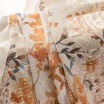 SUOUO Boho Burnt Orange Floral Semi Sheer Curtains for Living Room Linen Textured 84 inches Long Rod Pocket Patterned Leaf Window Drapes for Dining Bedroom 2 Panels : Home & Kitchen - Image 6